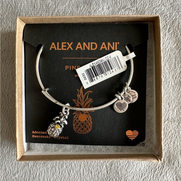 Alex and Ani Pineapple Charm Bangle - Picture 2 of 2